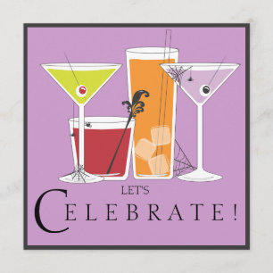 Happy Halloween Let's Celebrate Spooky Cocktails Kaart
