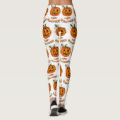 Happy Halloween, leuk pompoenpatroon, snoepmaïs Leggings (Achterkant)