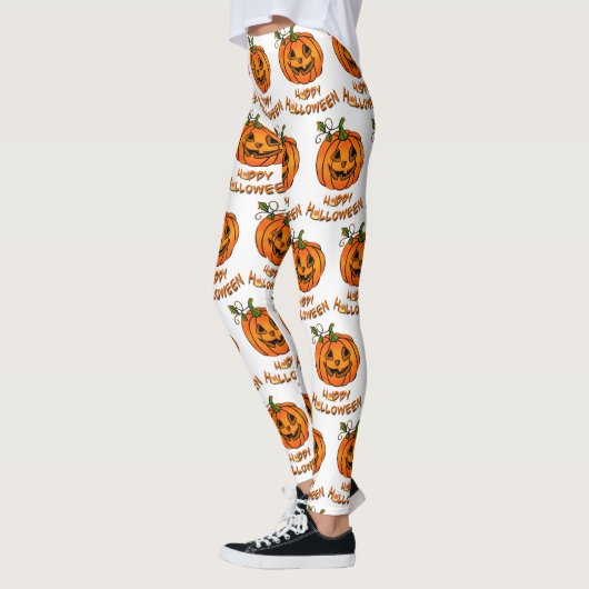 Happy Halloween, leuk pompoenpatroon, snoepmaïs Leggings (Links)