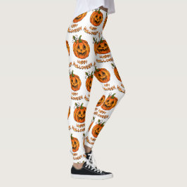 Happy Halloween, leuk pompoenpatroon, snoepmaïs Leggings