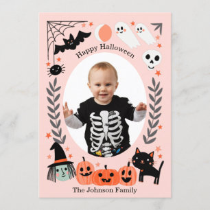Happy Halloween leuke kinder fotokaart Kaart