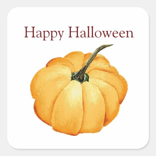 Happy Halloween leuke oranje pompoen Vierkante Sticker (Voorkant)