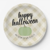 Happy Halloween - Leuke pompoen boerderij kleuren Papieren Bordje (Voorkant)