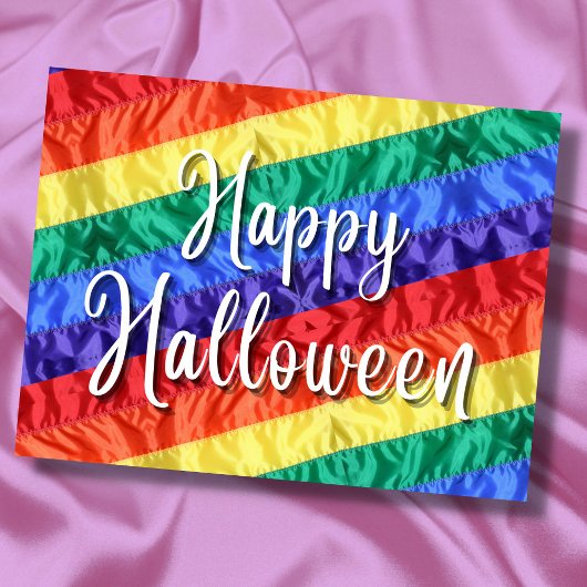 Happy Halloween LGBT homoregenboogvlag kleurig Briefkaart