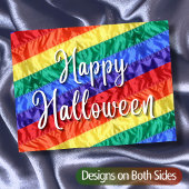 Happy Halloween LGBT homoregenboogvlag kleurig Briefkaart