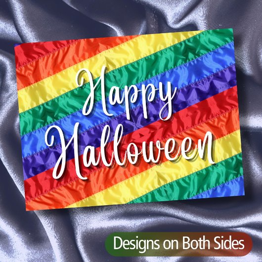 Happy Halloween LGBT homoregenboogvlag kleurig Briefkaart