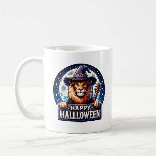 Happy Halloween Lion Coffee Mug, Animal Gift Koffiemok (Links)