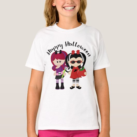 Happy Halloween Little Monster Girls T-shirt (Voorkant)