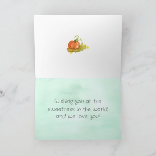 Happy Halloween Little Pumpkin Custom Name Kaart (Binnen)