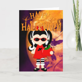Happy Halloween Little Vampress Kaart