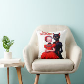 Happy Halloween Little Witch And Her Black Cat Kussen (Stoel)
