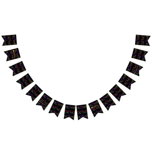 Happy Halloween Lollipops en Snoep Black Pattern Vlaggetjes (Alle)