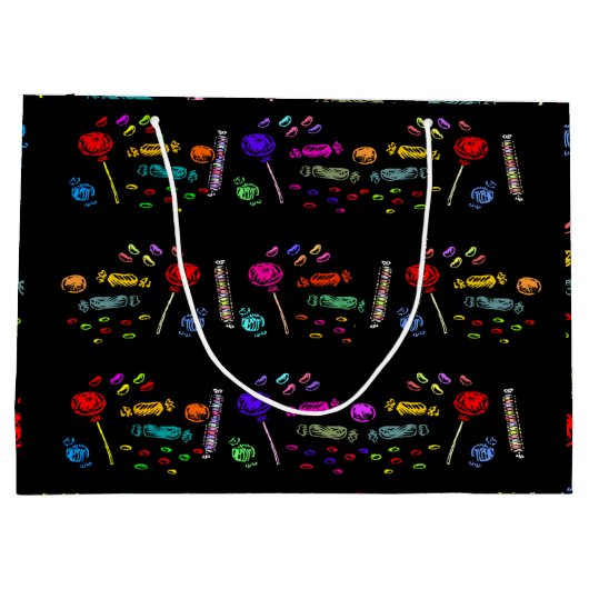 Happy Halloween Lollipops en Snoep Pattern, ZSSG Groot Cadeauzakje (Achterkant)