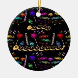 Happy Halloween Lollipops en Snoep Pattern, ZSSG Keramisch Ornament