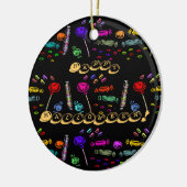 Happy Halloween Lollipops en Snoep Pattern, ZSSG Keramisch Ornament (Links)
