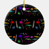 Happy Halloween Lollipops en Snoep Pattern, ZSSG Keramisch Ornament (Achterkant)