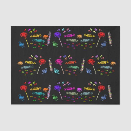 Happy Halloween Lollipops en Snoep Pattern, ZSSG Tissuepapier (Voorkant)