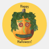 Happy Halloween - losse pompoenkast ticker Ronde Sticker (Voorkant)