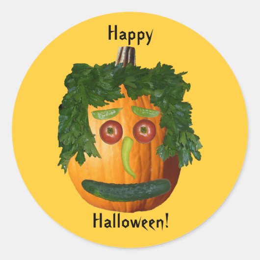 Happy Halloween - losse pompoenkast ticker Ronde Sticker (Voorkant)