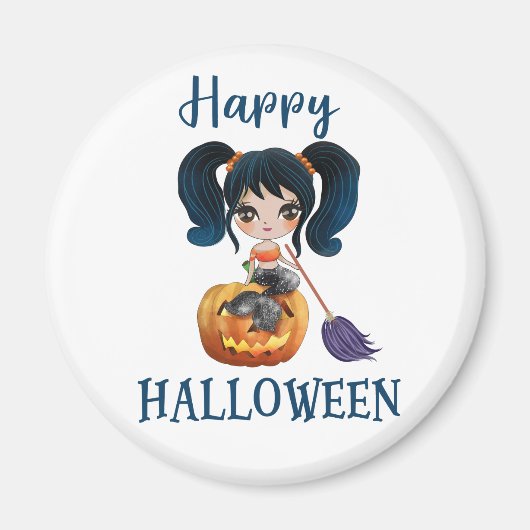 Happy Halloween magnet Girl Spooky mermaid magnet (Voorkant)