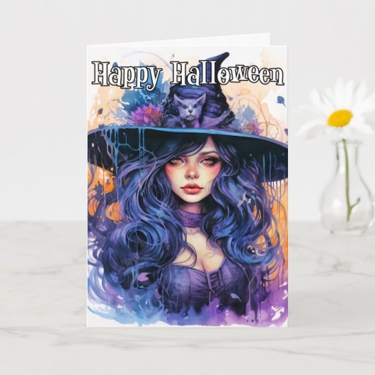Happy Halloween | Majestic heks Kaart (Kleine Plant)