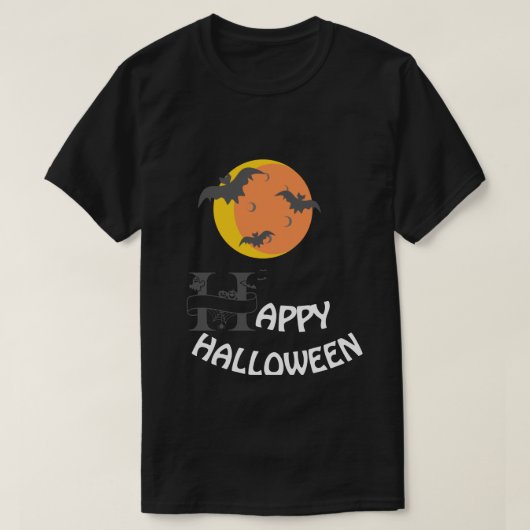 Happy Halloween Mannen Zwart T-shirt (Design voorkant)