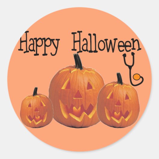 Happy Halloween MEDISCHE T-shirts Ronde Sticker (Voorkant)
