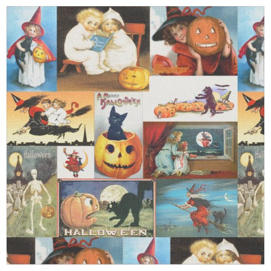 Happy Halloween Medley Retro Stof (Close Up)