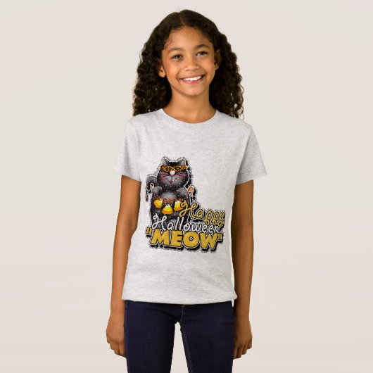 Happy Halloween Meow T-shirt (Voorkant volledig)