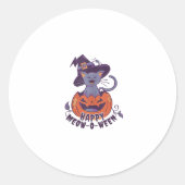 Happy Halloween Meowoween Tank Top Ronde Sticker (Voorkant)