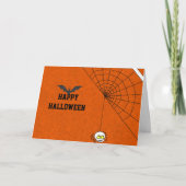 Happy Halloween met Black Bat en Spider web Kaart (Voorkant)