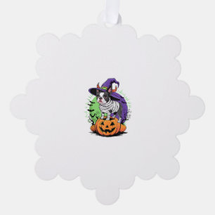Happy Halloween met Boston Terrier Mummy & Witch Ornament Kaart