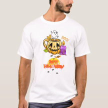 Happy Halloween met brandende kaars T-shirt