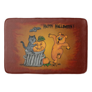 Happy Halloween met Cat Bat Dog en Spider Badmat
