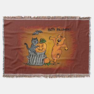 Happy Halloween met Cat Bat Dog en Spider Deken