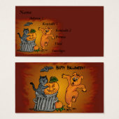 Happy Halloween met Cat Bat Dog en Spider Visitekaartje (Voorkant /achterkant)