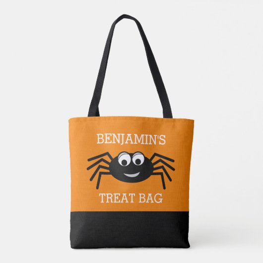 Happy Halloween met de naam Cute Spider Treat Tote Bag (Achterkant)