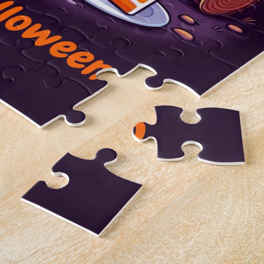 Happy Halloween met drink ghost Legpuzzel (Zijkant)