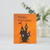 Happy Halloween met een Haunted Witches House Briefkaart (Staand voorkant)
