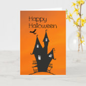 Happy Halloween met een Haunted Witches House Kaart (Gele Bloem)