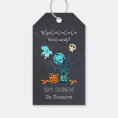 Happy Halloween met geesten vleermuizen Skulls & S Cadeaulabel (Voorkant)