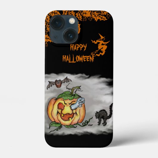 Happy Halloween met Ghost Cat Bat Pumpkin Case-Mate iPhone Case (Achterkant)