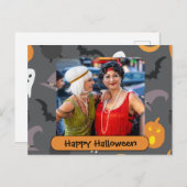 Happy Halloween met het Vakje van de Tekst van de  Briefkaart (Voorkant / Achterkant)
