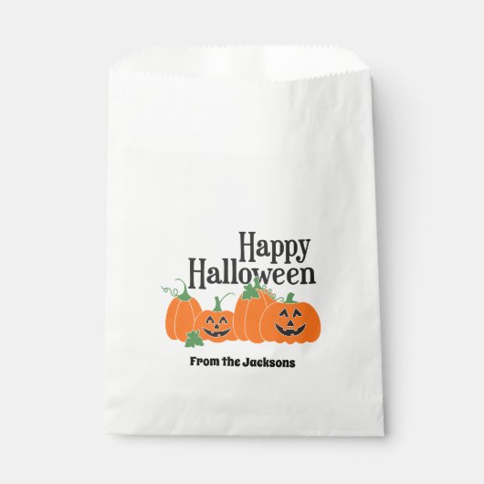 Happy Halloween met Jack O Lantern Goodie Bags Bedankzakje (Voorkant)