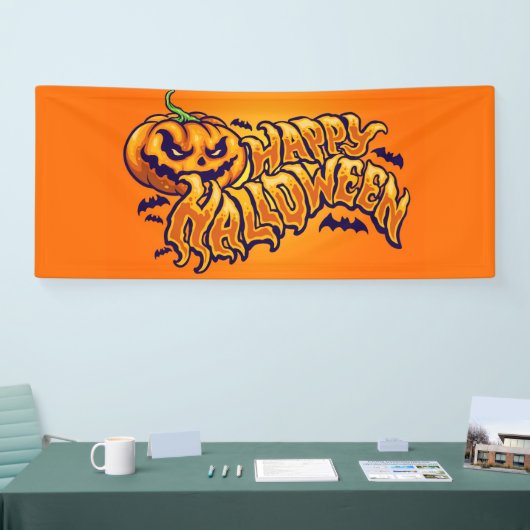 Happy Halloween met Jack O Lantern House Flag Spandoek (Beurs)