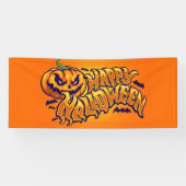 Happy Halloween met Jack O Lantern House Flag Spandoek (Horizontaal)