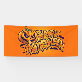 Happy Halloween met Jack O Lantern House Flag Spandoek
