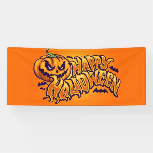 Happy Halloween met Jack O Lantern House Flag Spandoek (Horizontaal)