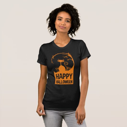 Happy Halloween met kat | SINAASAPPEL | T-shirt (Voorkant volledig)