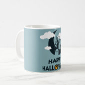 Happy Halloween met maan en begraven Koffiemok (Voorkant links)